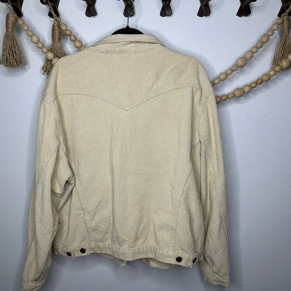 Princess Polly Tan Corduroy Button Down Shacket Jacket - Picture 4 of 5